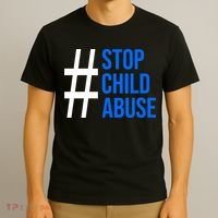 Child Abuse Prevention Awareness Blue Boho Rainbow Pinwheel T-Shirt thumb 3