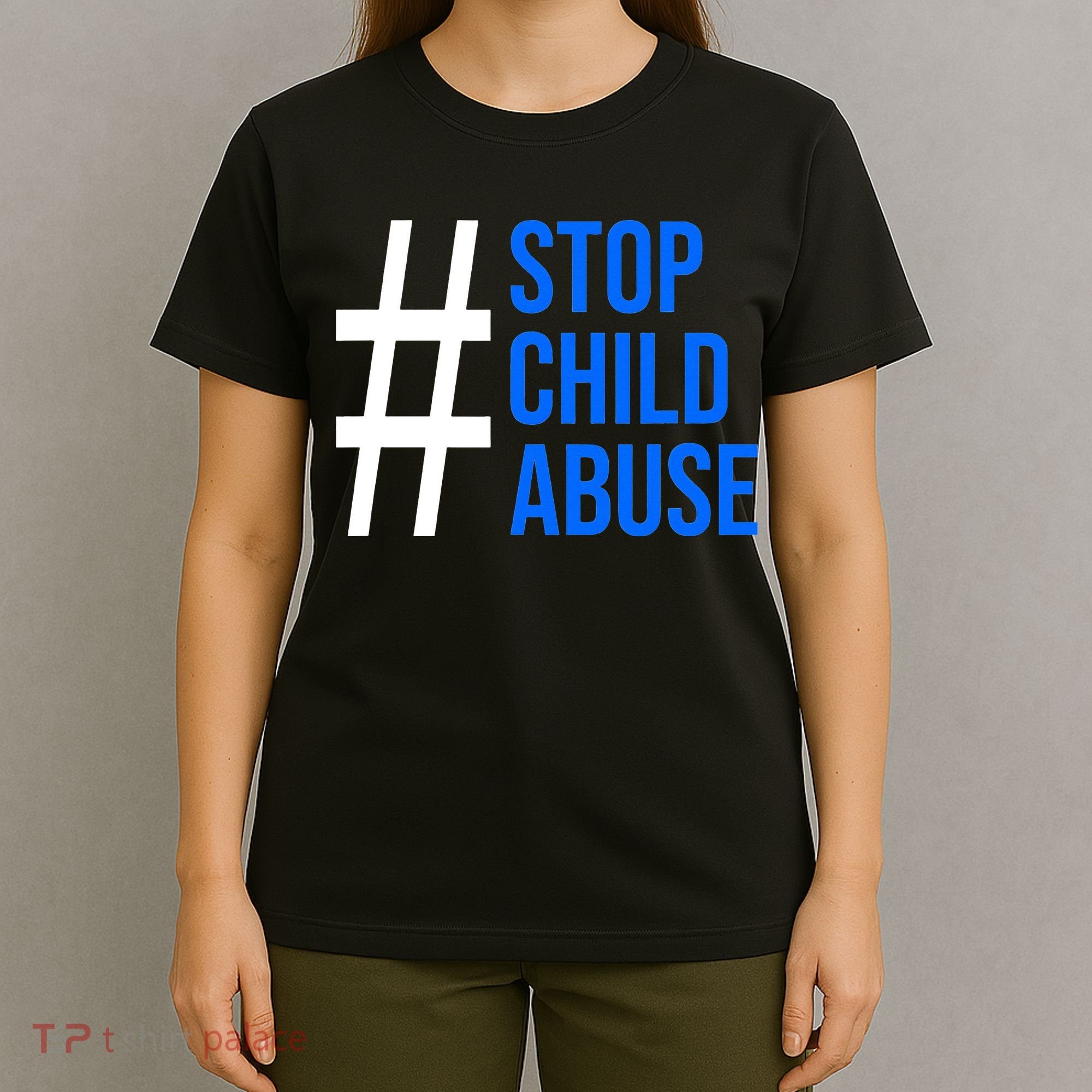 Child Abuse Prevention Awareness Blue Boho Rainbow Pinwheel T-Shirt