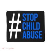 Child Abuse Prevention Awareness Blue Boho Rainbow Pinwheel Mousepad thumb 0