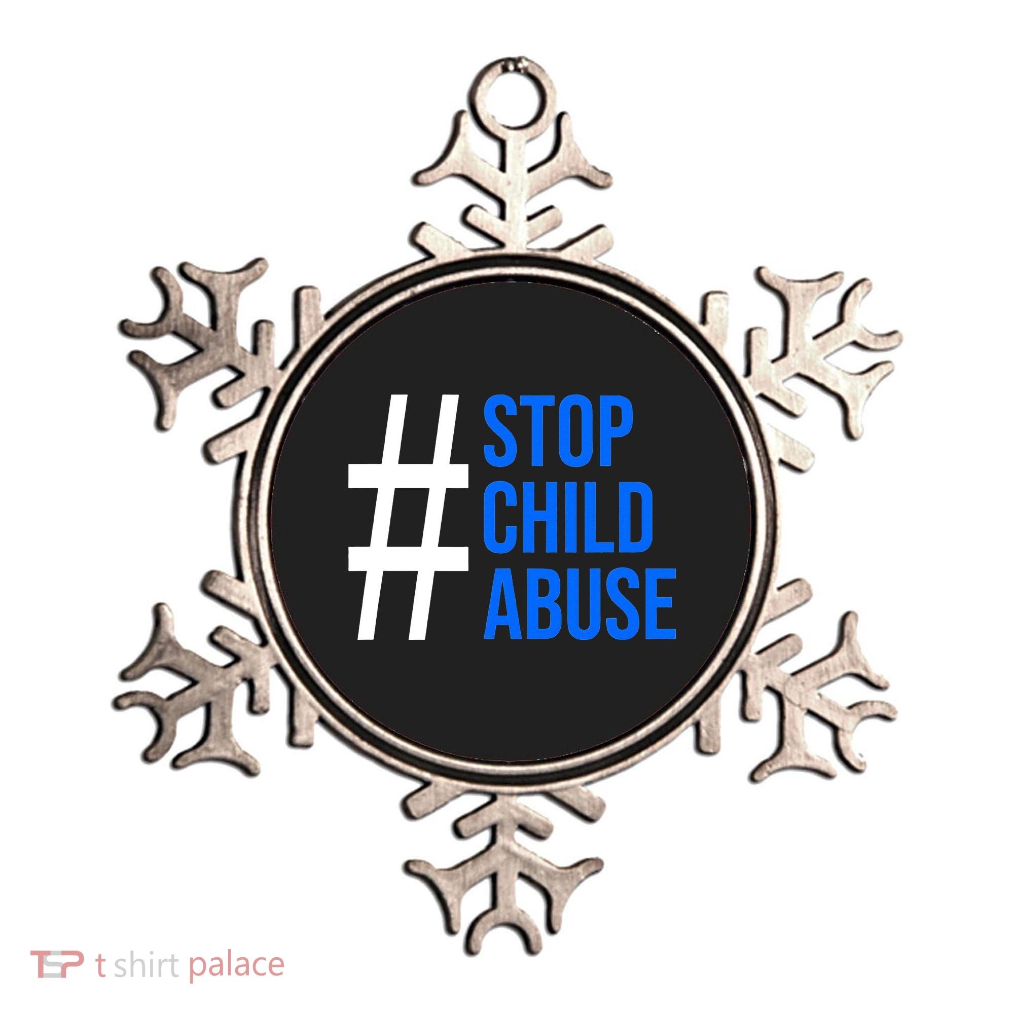 Child Abuse Prevention Awareness Blue Boho Rainbow Pinwheel Ornament