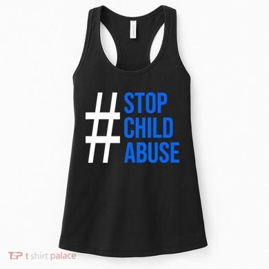 Child Abuse Prevention Awareness Blue Boho Rainbow Pinwheel Women's Tank Top