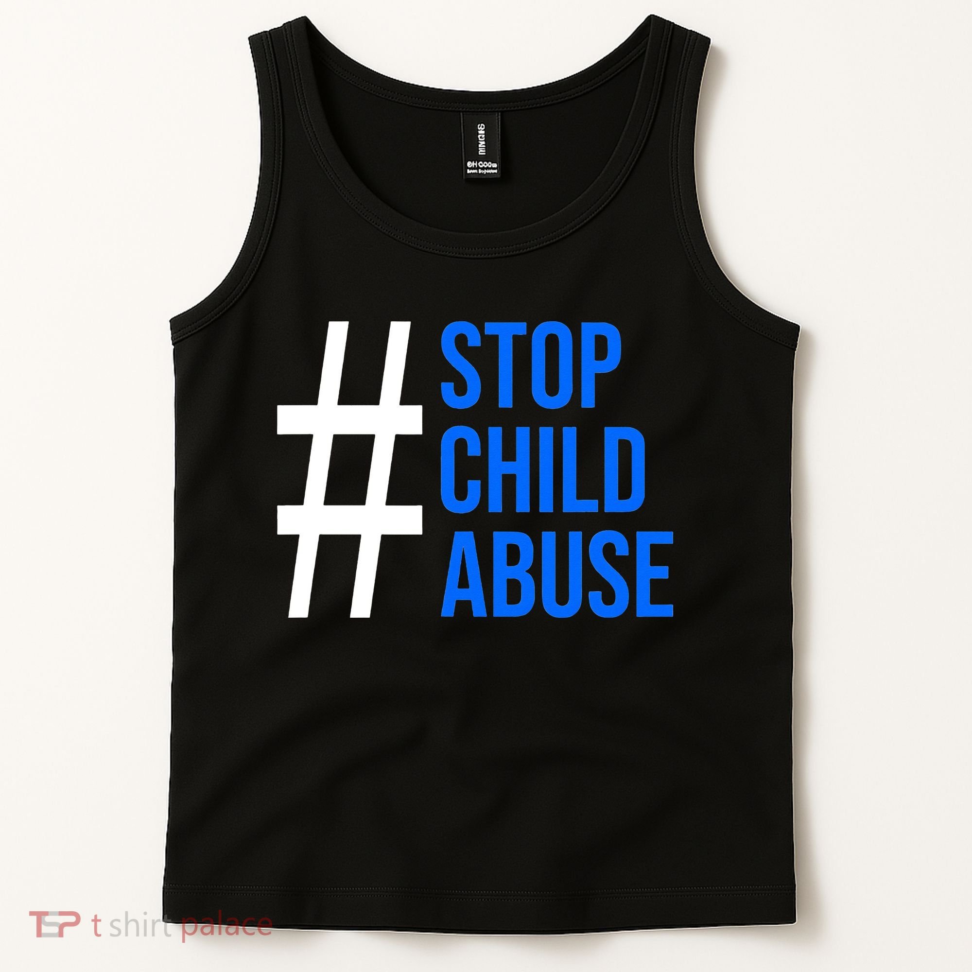 Child Abuse Prevention Awareness Blue Boho Rainbow Pinwheel Tank Top