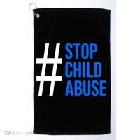 Child Abuse Prevention Awareness Blue Boho Rainbow Pinwheel Golf Towel thumb 0