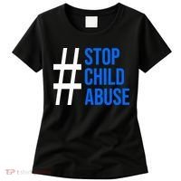 Child Abuse Prevention Awareness Blue Boho Rainbow Pinwheel Women's T-Shirt thumb 0