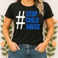 Child Abuse Prevention Awareness Blue Boho Rainbow Pinwheel Women's T-Shirt thumb 2