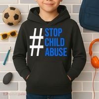 Child Abuse Prevention Awareness Blue Boho Rainbow Pinwheel Kids Hoodie thumb 2