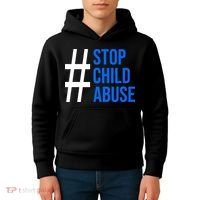 Child Abuse Prevention Awareness Blue Boho Rainbow Pinwheel Kids Hoodie thumb 4