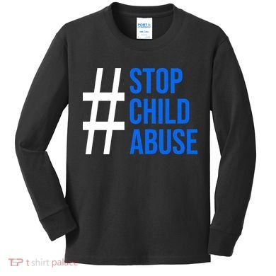 Child Abuse Prevention Awareness Blue Boho Rainbow Pinwheel Kids Long Sleeve Shirt