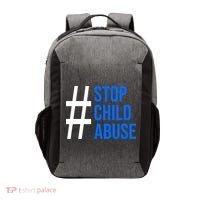 Child Abuse Prevention Awareness Blue Boho Rainbow Pinwheel Vector Backpack thumb 0