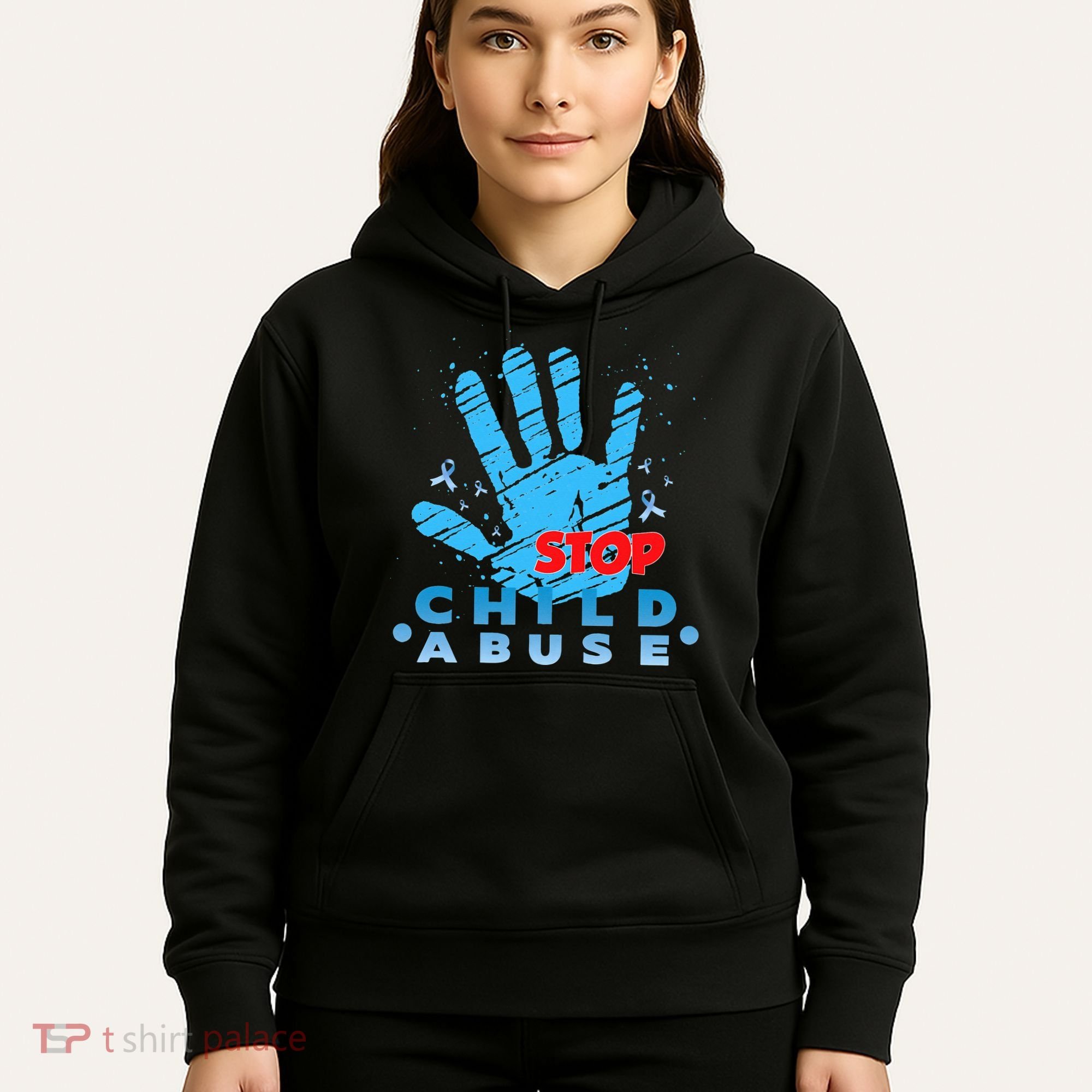 Child Abuse Prevention Awareness Month April Blue Ribbon Hoodie