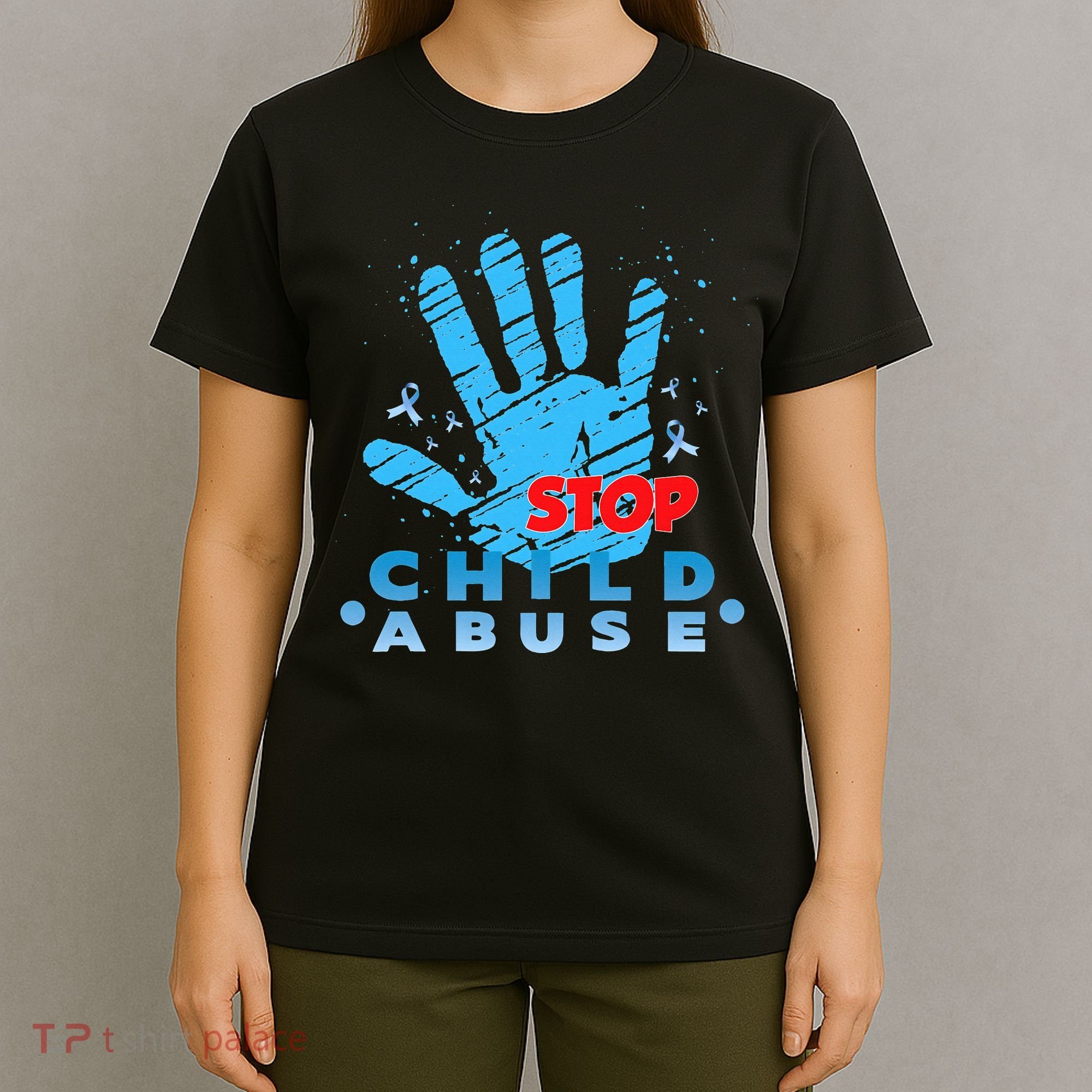 Child Abuse Prevention Awareness Month April Blue Ribbon T-Shirt