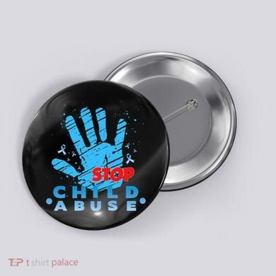 Child Abuse Prevention Awareness Month April Blue Ribbon Button