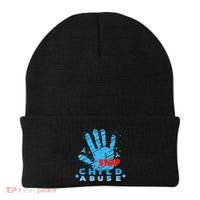 Child Abuse Prevention Awareness Month April Blue Ribbon Beanie thumb 0