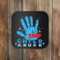 Child Abuse Prevention Awareness Month April Blue Ribbon Coaster thumb 0