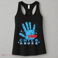 Child Abuse Prevention Awareness Month April Blue Ribbon Women's Tank Top thumb 3