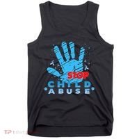 Child Abuse Prevention Awareness Month April Blue Ribbon Tank Top thumb 0