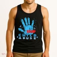 Child Abuse Prevention Awareness Month April Blue Ribbon Tank Top thumb 3
