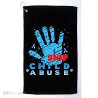 Child Abuse Prevention Awareness Month April Blue Ribbon Golf Towel thumb 0