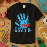 Child Abuse Prevention Awareness Month April Blue Ribbon Kids T-Shirt thumb 3