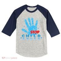 Child Abuse Prevention Awareness Month April Blue Ribbon Kids Colorblock Raglan Jersey thumb 0