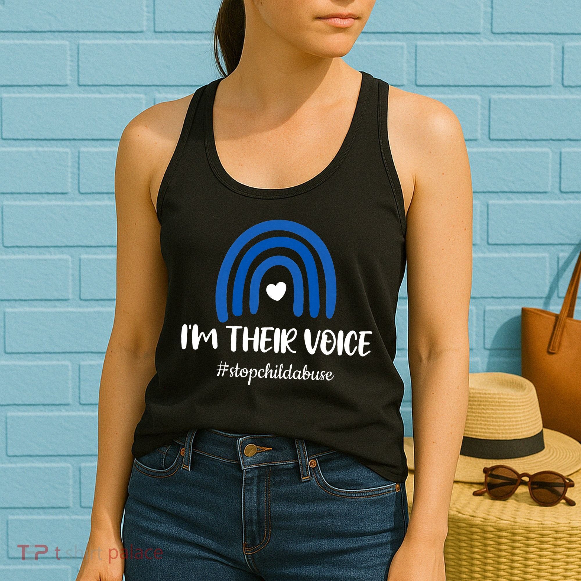 Child Abuse Prevention Awareness Month Blue Pinwheel Women's Tank Top