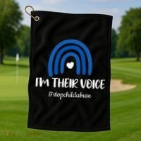 Child Abuse Prevention Awareness Month Blue Pinwheel Golf Towel thumb 1