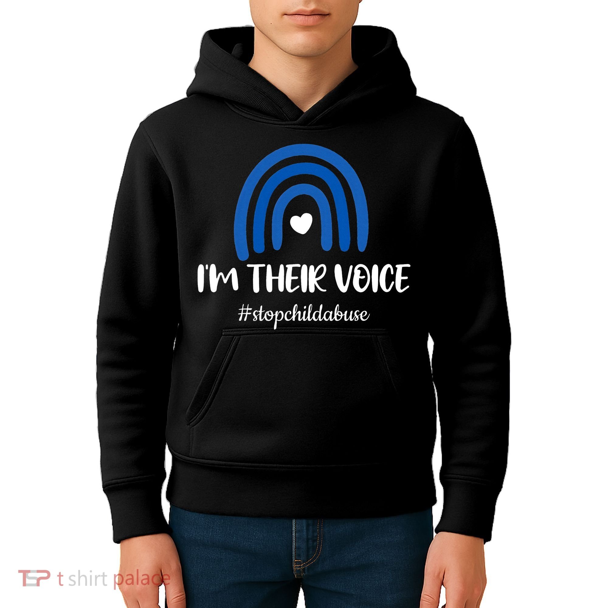Child Abuse Prevention Awareness Month Blue Pinwheel Kids Hoodie