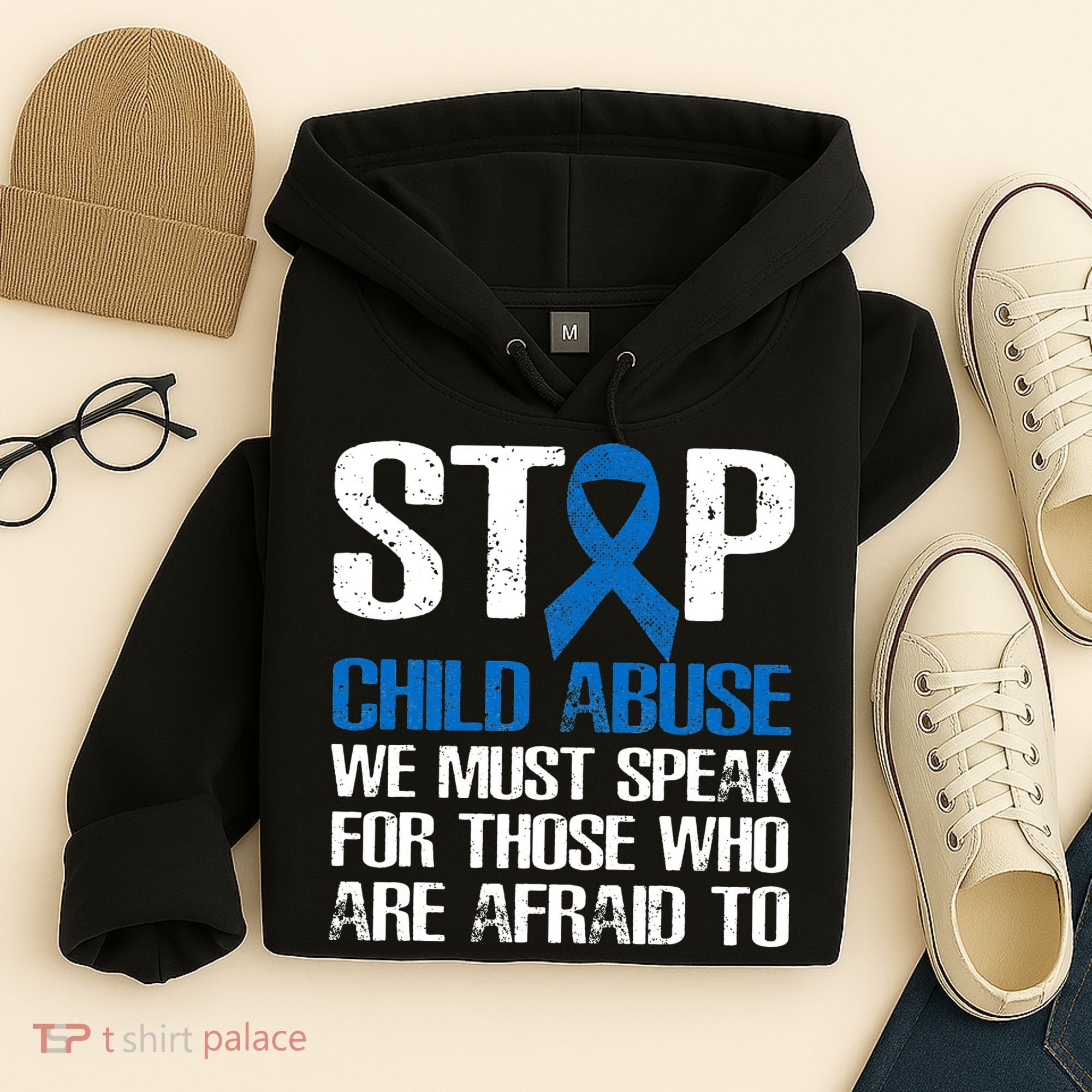 Child Abuse Prevention Awareness Month Blue Ribbon Butterfly Hoodie