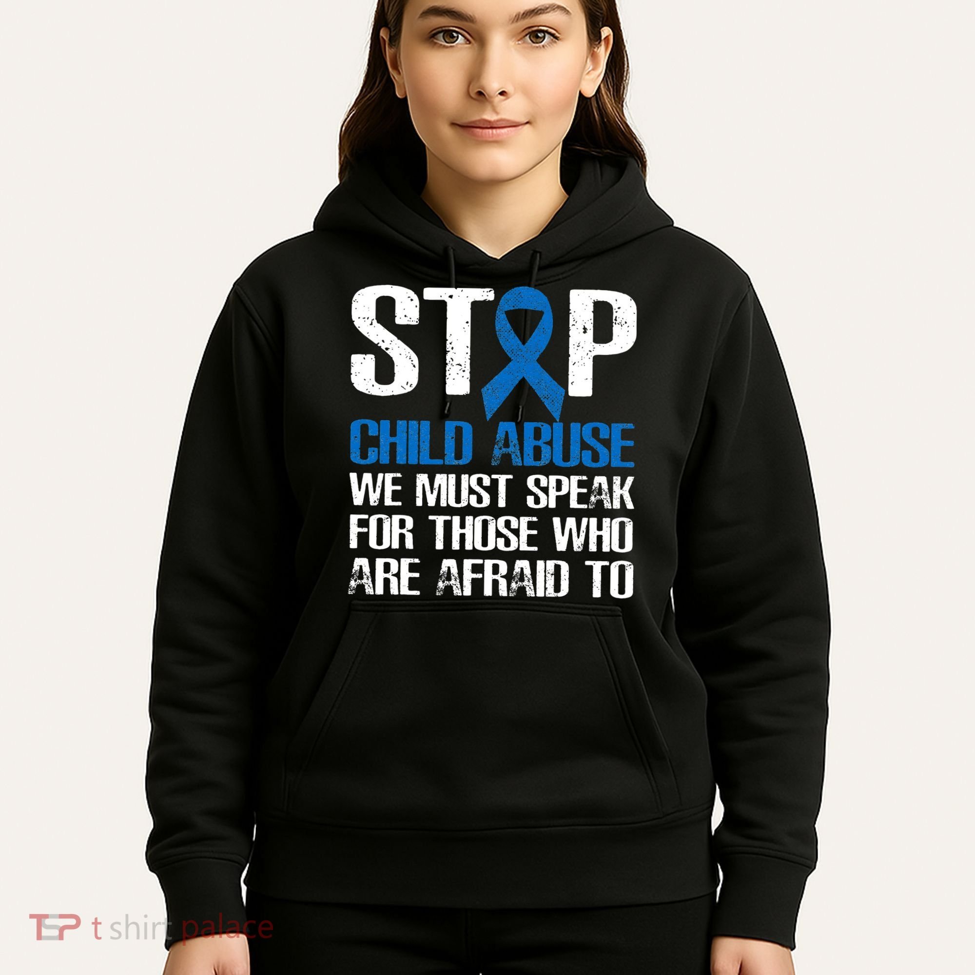 Child Abuse Prevention Awareness Month Blue Ribbon Butterfly Hoodie