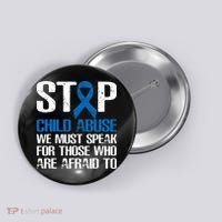 Child Abuse Prevention Awareness Month Blue Ribbon Butterfly Button thumb 0