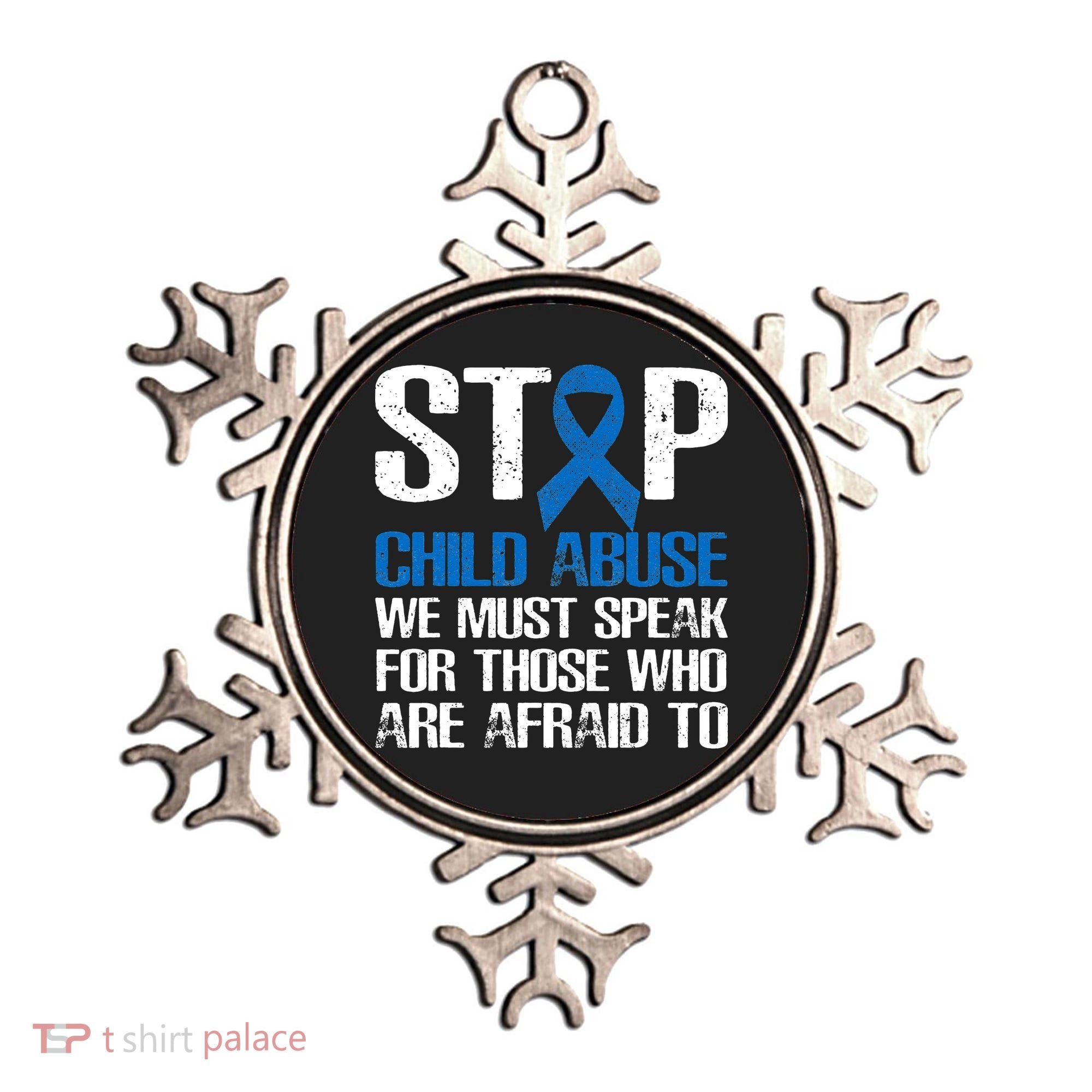 Child Abuse Prevention Awareness Month Blue Ribbon Butterfly Ornament