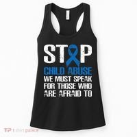 Child Abuse Prevention Awareness Month Blue Ribbon Butterfly Women's Tank Top thumb 0