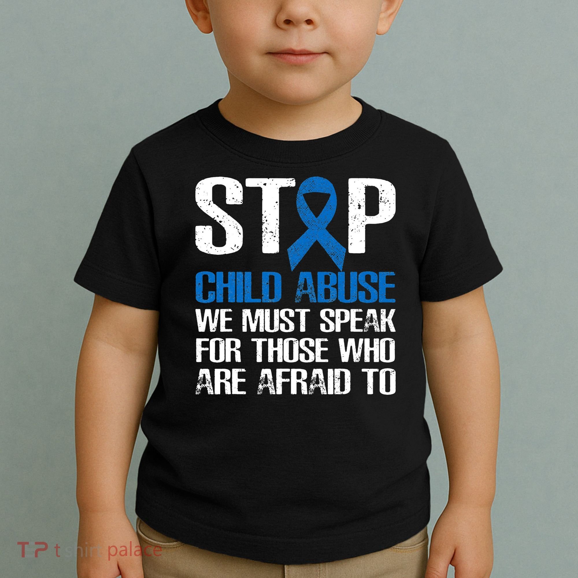 Child Abuse Prevention Awareness Month Blue Ribbon Butterfly Toddler T-Shirt