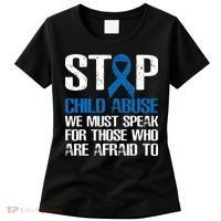 Child Abuse Prevention Awareness Month Blue Ribbon Butterfly Women's T-Shirt thumb 0