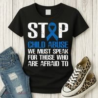 Child Abuse Prevention Awareness Month Blue Ribbon Butterfly Women's T-Shirt thumb 3