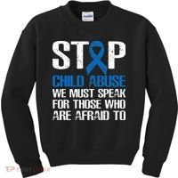 Child Abuse Prevention Awareness Month Blue Ribbon Butterfly Kids Sweatshirt thumb 0