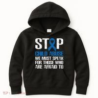 Child Abuse Prevention Awareness Month Blue Ribbon Butterfly Kids Hoodie thumb 0