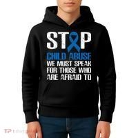 Child Abuse Prevention Awareness Month Blue Ribbon Butterfly Kids Hoodie thumb 4