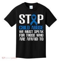 Child Abuse Prevention Awareness Month Blue Ribbon Butterfly Kids T-Shirt thumb 0