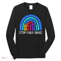 Child Abuse Prevention Awareness Month Blue Ribbon Cat Long Sleeve Shirt thumb 0