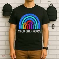 Child Abuse Prevention Awareness Month Blue Ribbon Cat T-Shirt thumb 6