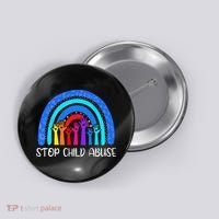 Child Abuse Prevention Awareness Month Blue Ribbon Cat Button thumb 0