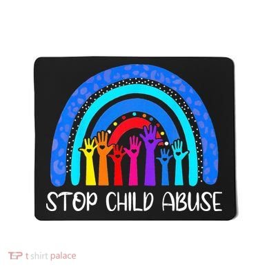 Child Abuse Prevention Awareness Month Blue Ribbon Cat Mousepad