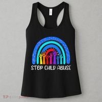 Child Abuse Prevention Awareness Month Blue Ribbon Cat Women's Tank Top thumb 3