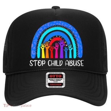 Child Abuse Prevention Awareness Month Blue Ribbon Cat Hat
