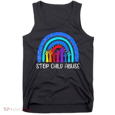 Child Abuse Prevention Awareness Month Blue Ribbon Cat Tank Top