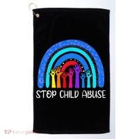 Child Abuse Prevention Awareness Month Blue Ribbon Cat Golf Towel thumb 0