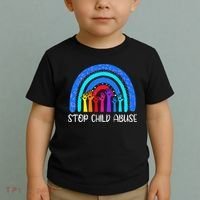 Child Abuse Prevention Awareness Month Blue Ribbon Cat Toddler T-Shirt thumb 2