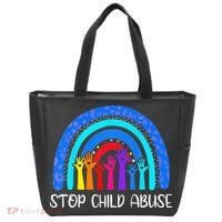 Child Abuse Prevention Awareness Month Blue Ribbon Cat Tote Bag thumb 0