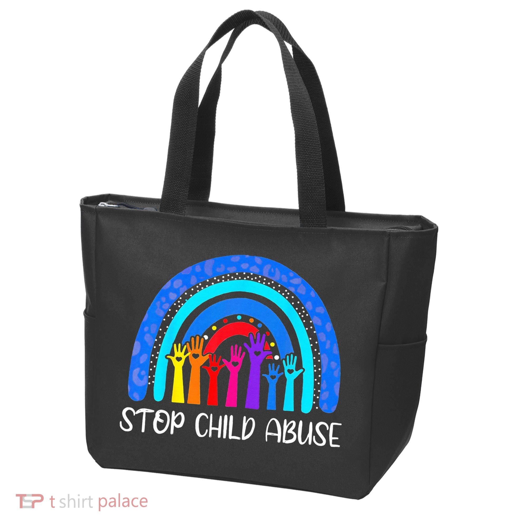 Child Abuse Prevention Awareness Month Blue Ribbon Cat Tote Bag